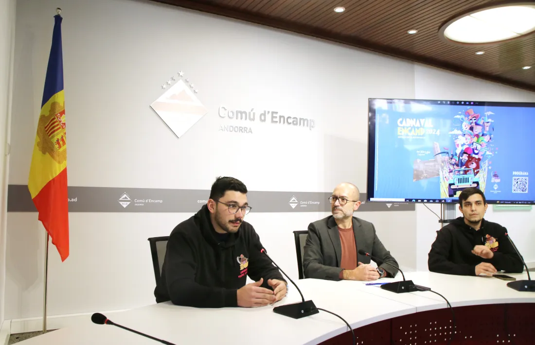 Un moment de la presentació del carnaval d'Encamp, avui.