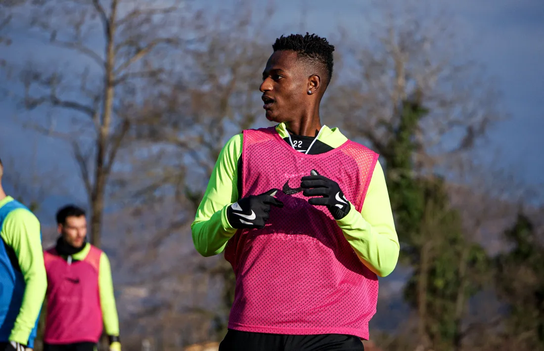 Anderson Arroyo, en un entrenament.