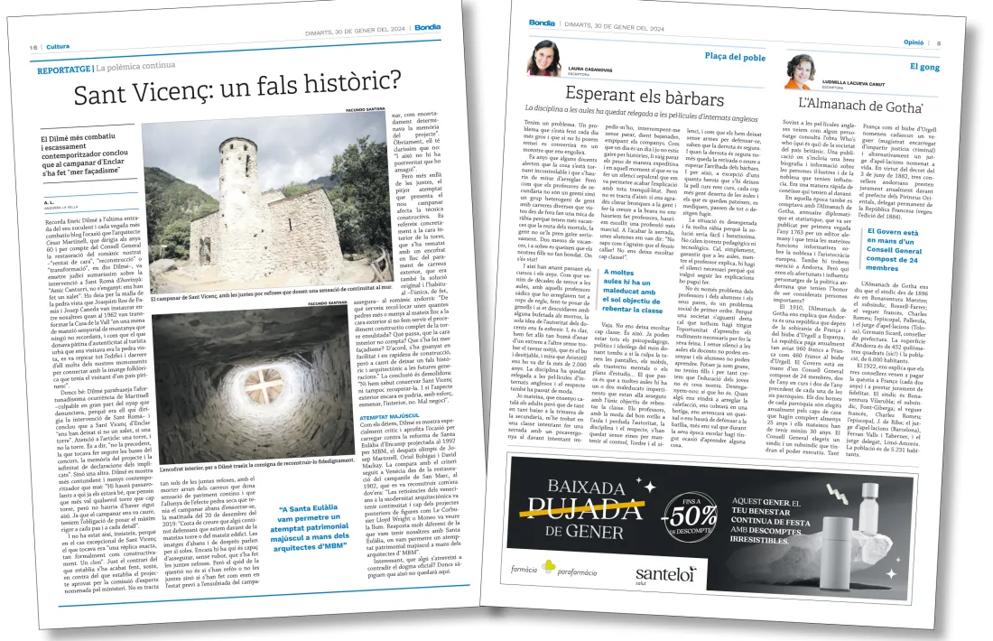 Les pàgines interiors, amb els gèneres més interpretatius: reportatge i opinió.