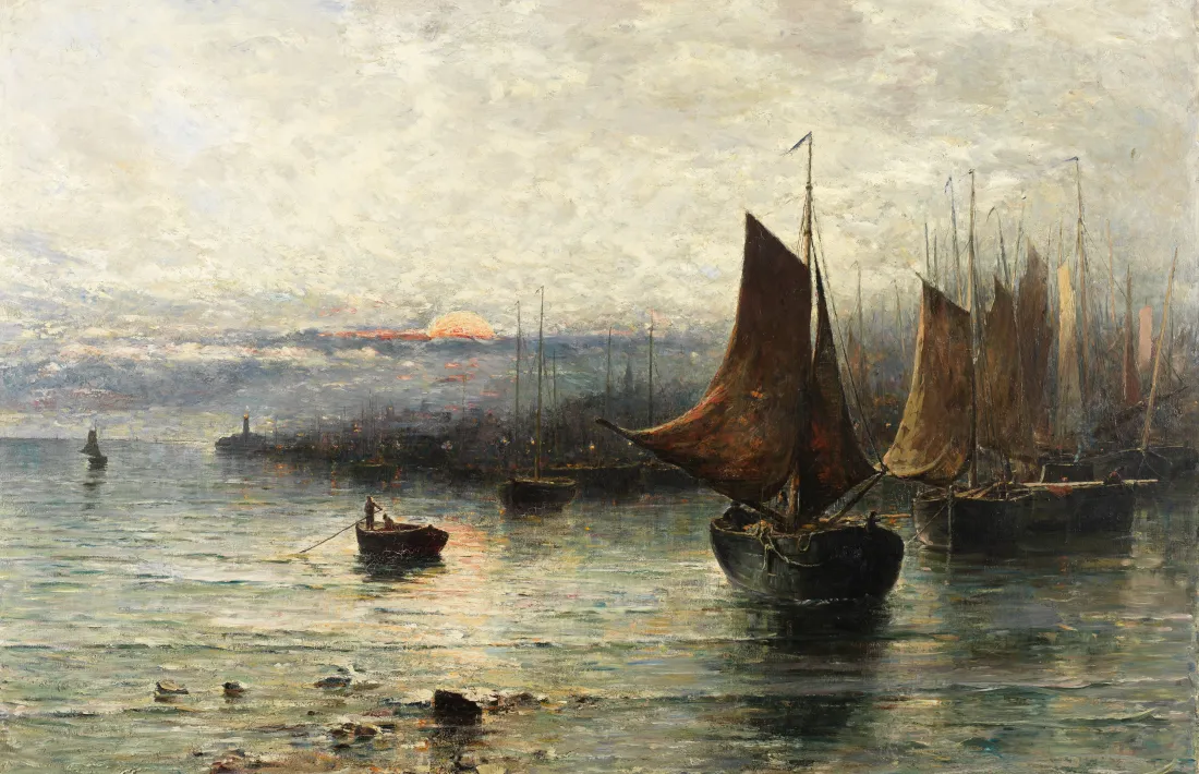 Marina amb vaixells, de Jeanna Maria Charlotta Bauck (Estocolm, 1840- Múnic, 1926). 