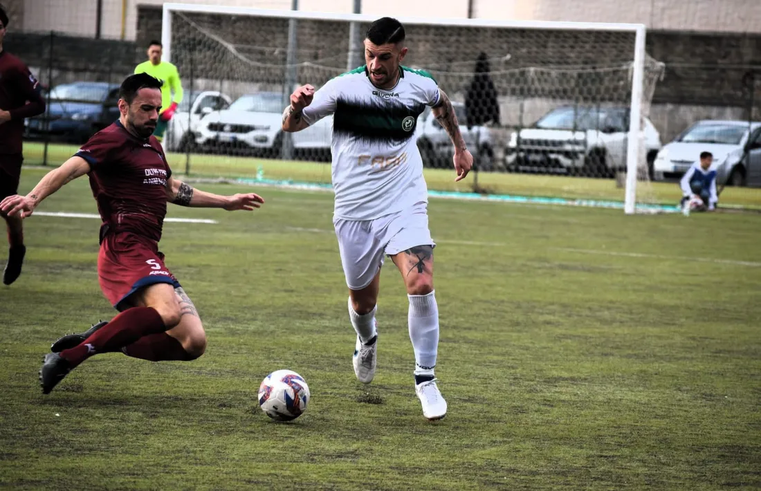 Cristian Orosa, en el seu primer partit amb el Tivoli Calcio.