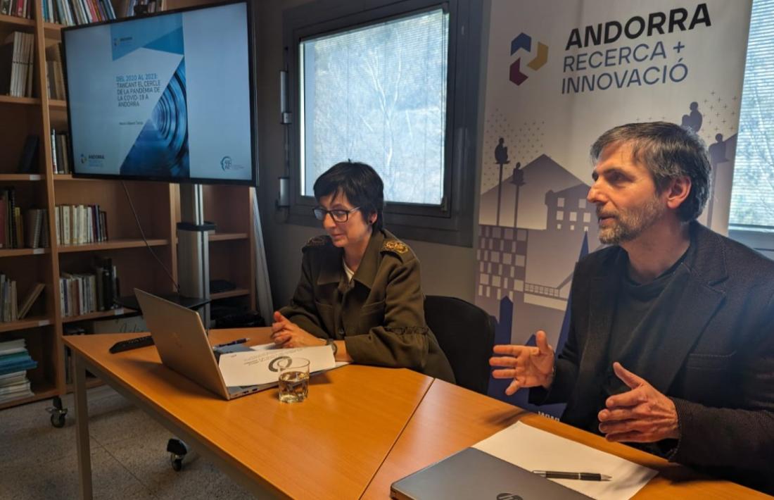 Marta Alberch i Joan Micó han presentat aquest matí l'estudi sobre els efectes de la pandèmia.