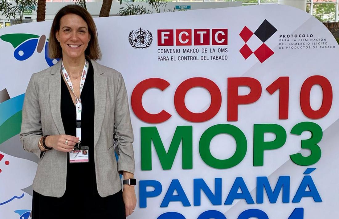 La secretària d’Estat de Salut, Cristina Pérez, durant la seva participació en la conferència.