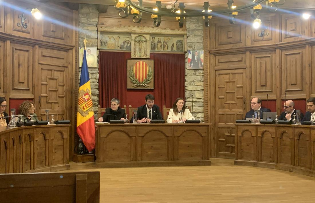 Un moment de la sessió de consell de Comú d'avui.