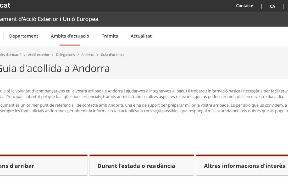 Captura de la pantalla on es pot consultar la guia.