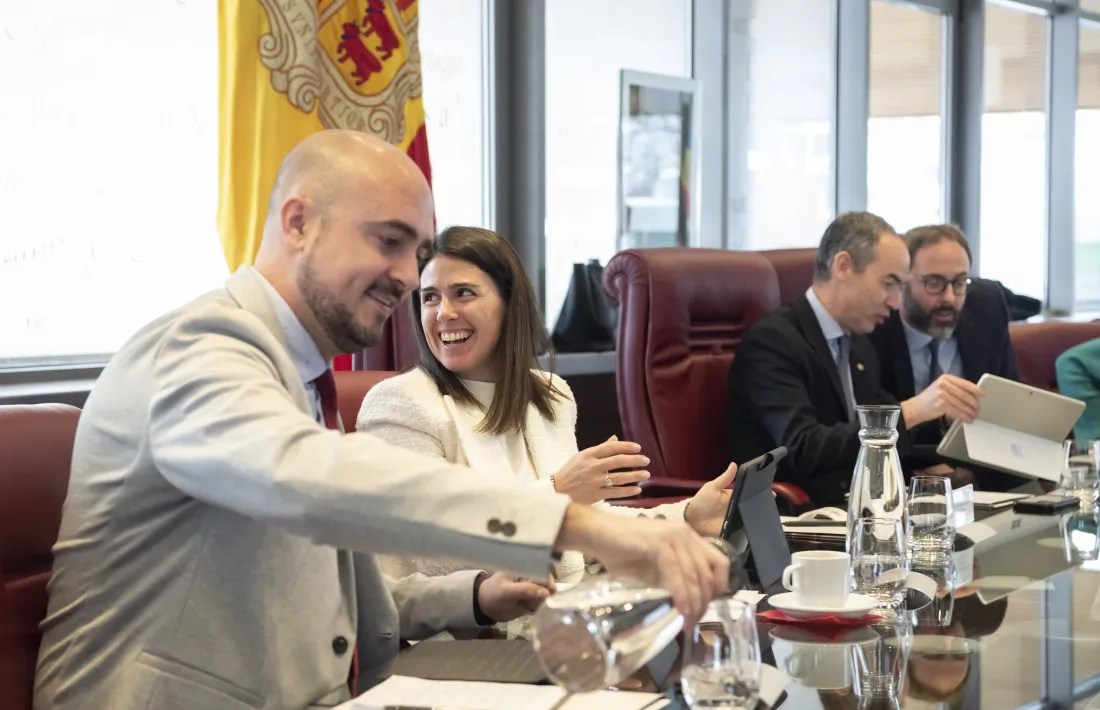 Els cònsols d’Encamp i Canillo, avui a l’inici de la reunió de cònsols.