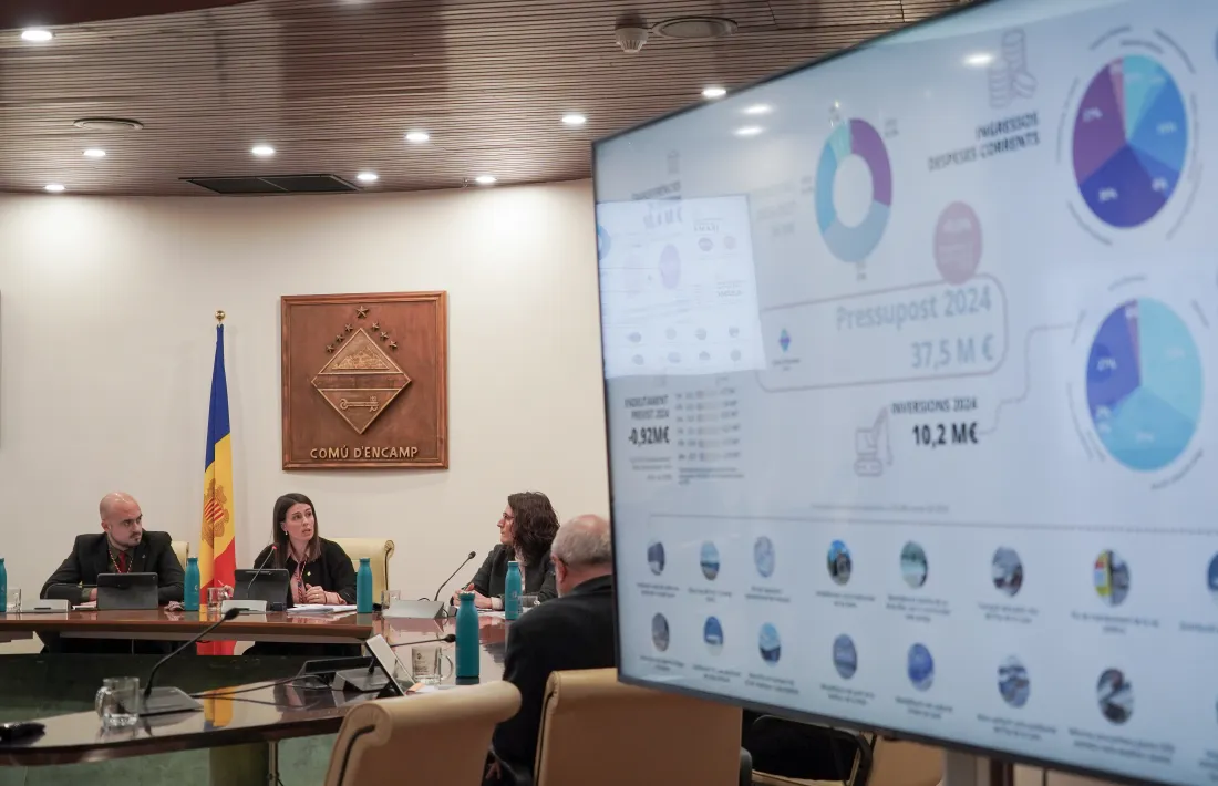 Un moment de l'exposició del pressupost del Comú d'Encamp.