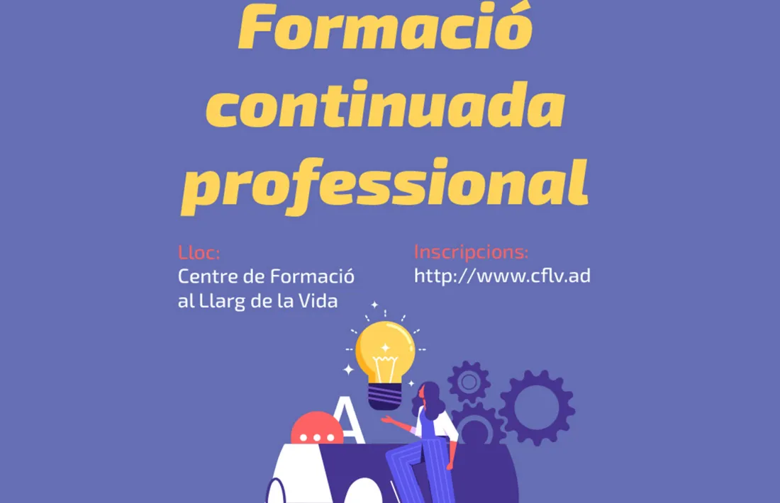El cartell de les noves formacions del Centre de Formació al Llarg de la Vida.