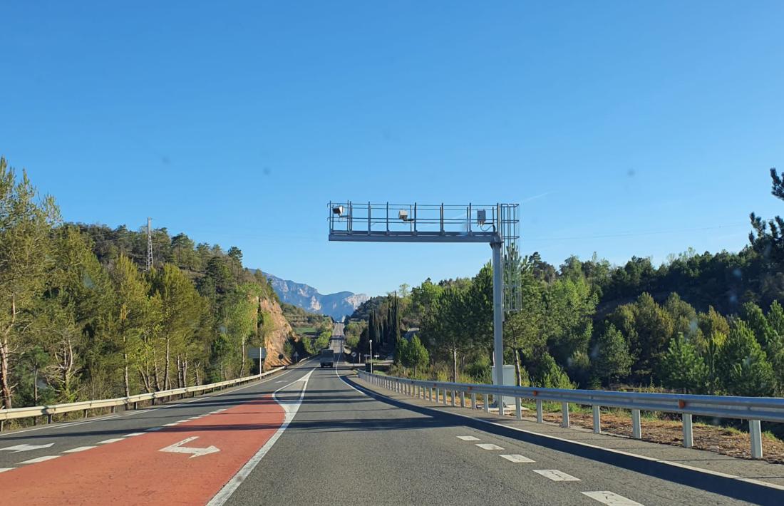 El radar de tram situat a la C-14 entre Vilanova de l'Aguda i Bassella.
