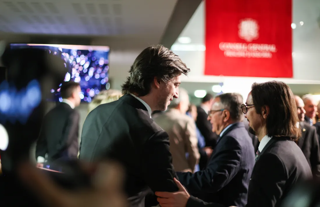 Ensenyat i Riba, avui durant la recepció de la Constitució.