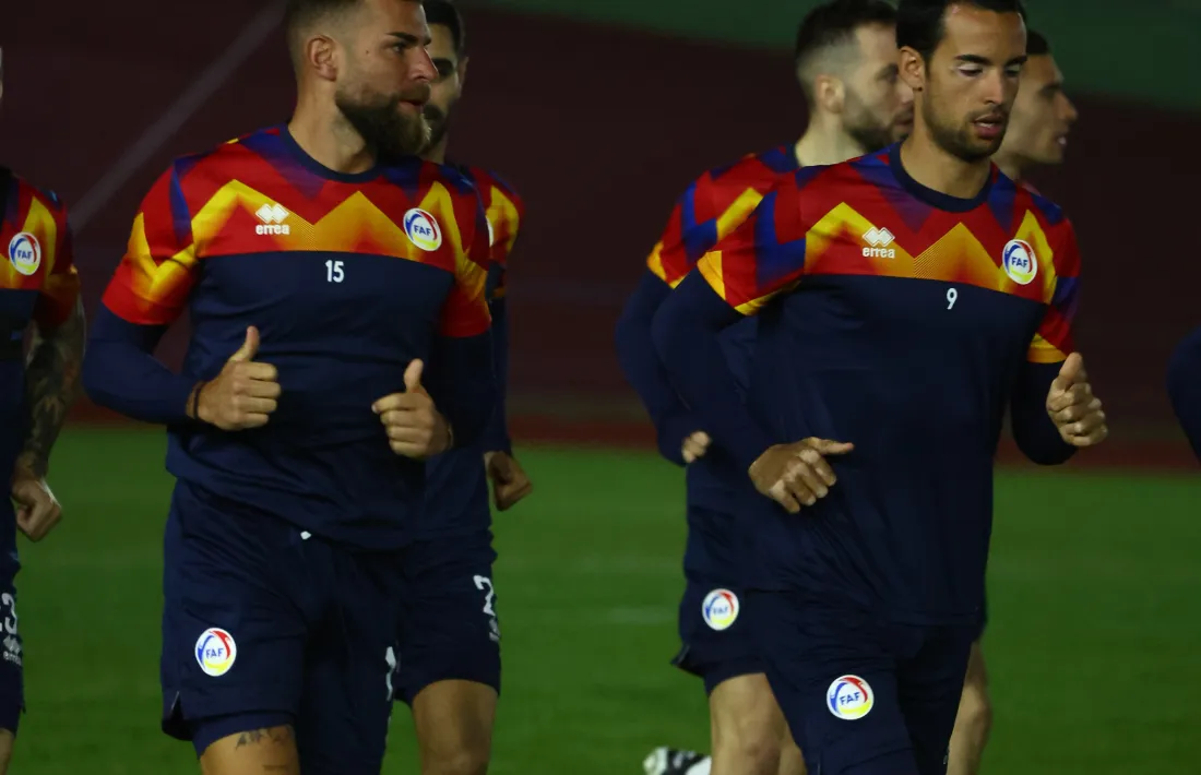 Un moment de l’entrenament previ al matx a Annaba.