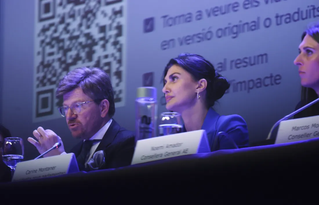 Le Bret i Montaner en la presentació de l’estudi d’impacte de l’acord d’associació.