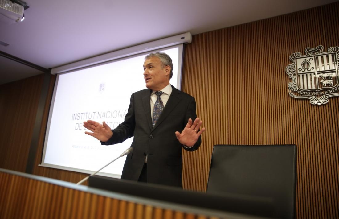 Josep Maria Pla en una compareixença al Consell General.