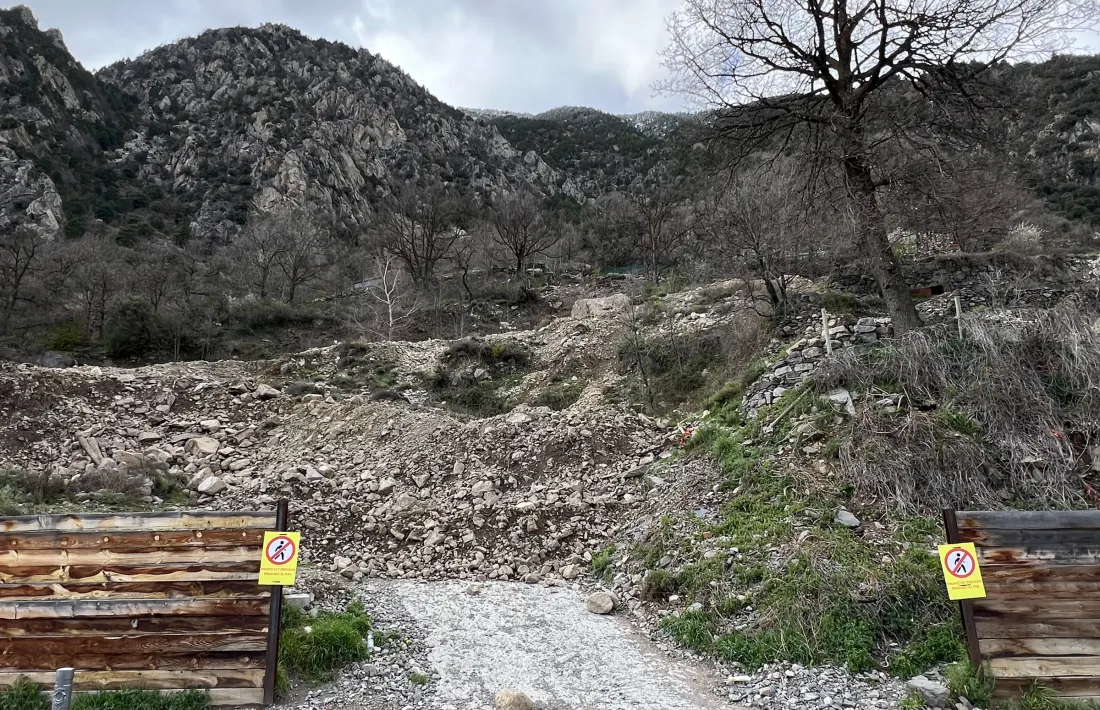 La zona del despreniment establitzada.