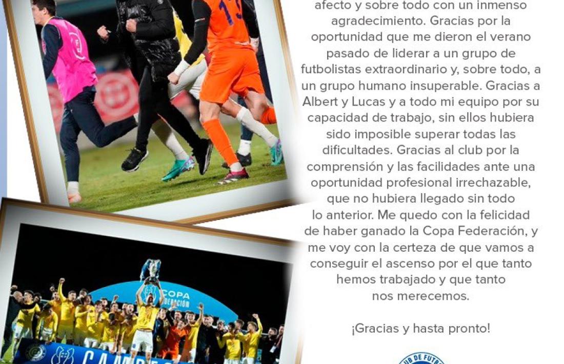 Ferran Costa, el nou tècnic de l’FC Andorra, es va acomiadar del Badalona-Futur.