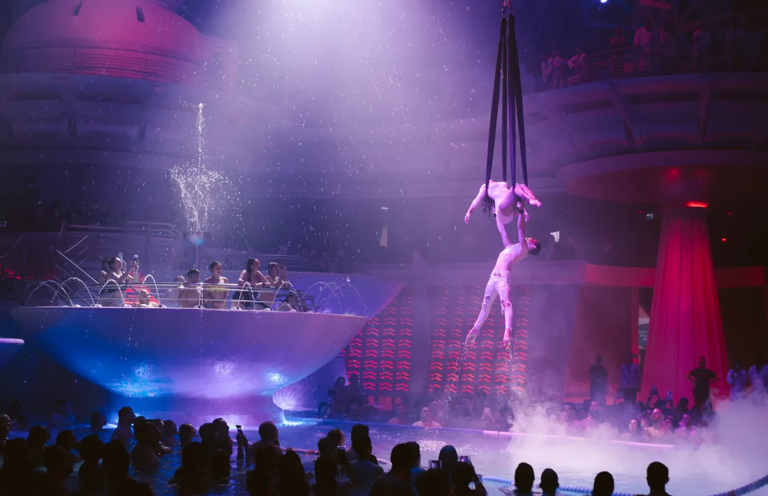 Un moment de l'espectacle ofert al termolúdic durant la Setmana Santa.