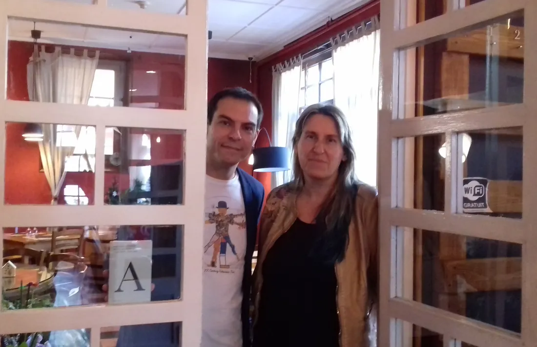 Porta, amb Tony Lara, en la presentació de ‘Rutes de novel·la’, el 2018.