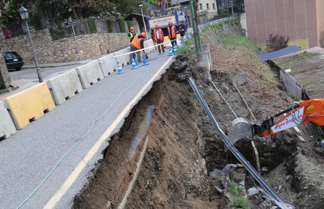 L'esllavissada a la carretera de Fontaneda.
