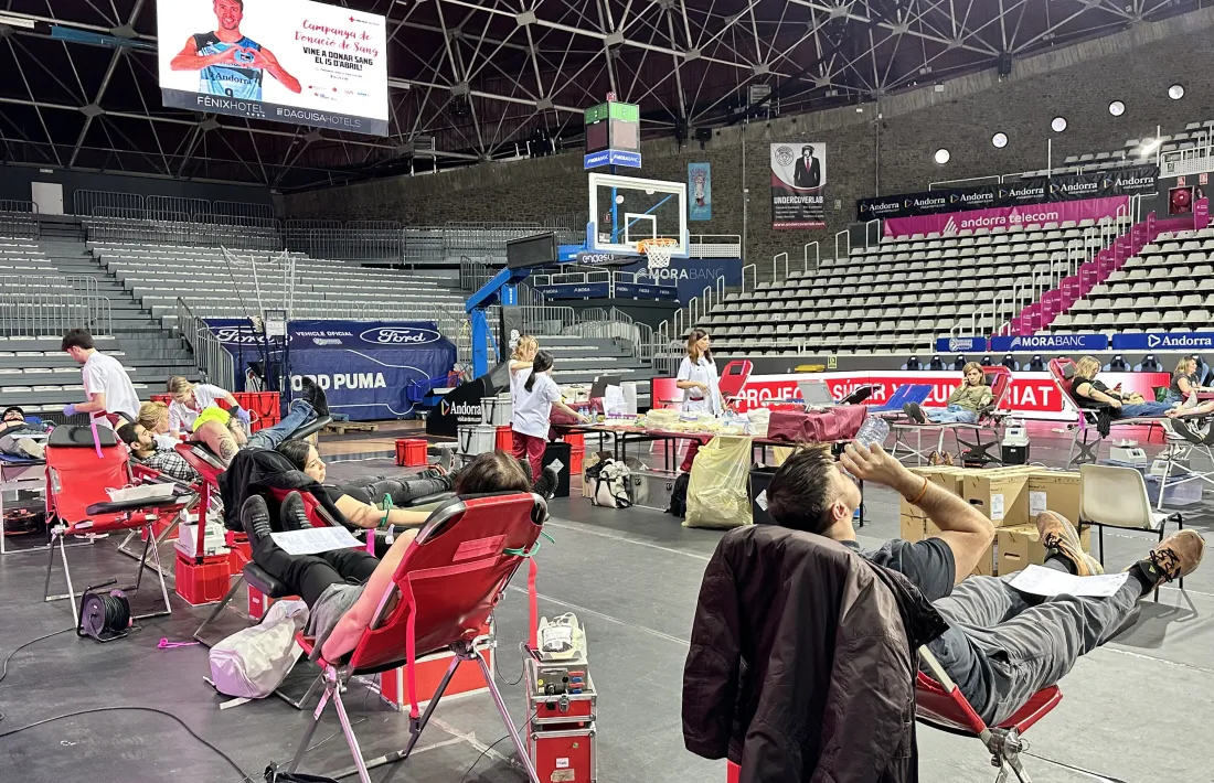 La jornada de donació de sang organigzada al Poliesportiu d'Andorra.