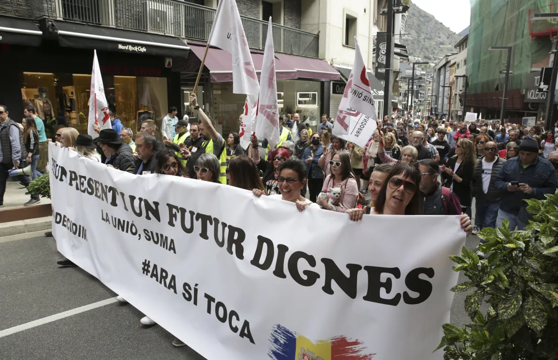 La capçalera de la manifestació de l’1 de Maig de fa dos anys.