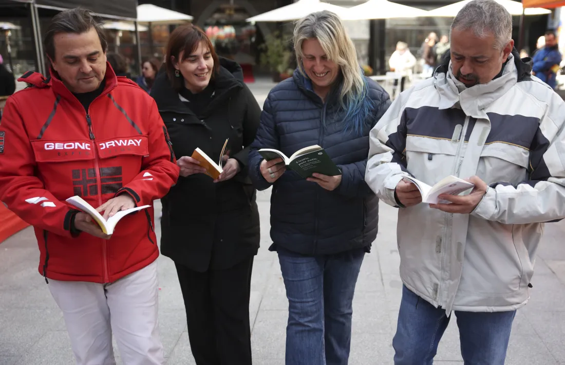 Quim Valera (‘L’antic país antic’), Eva Arasa (‘Cossos estranys’), Roser Porta (‘Olor de sofre’) i Gabriel Fernández (‘Amunt i avall’), a Coprínceps.