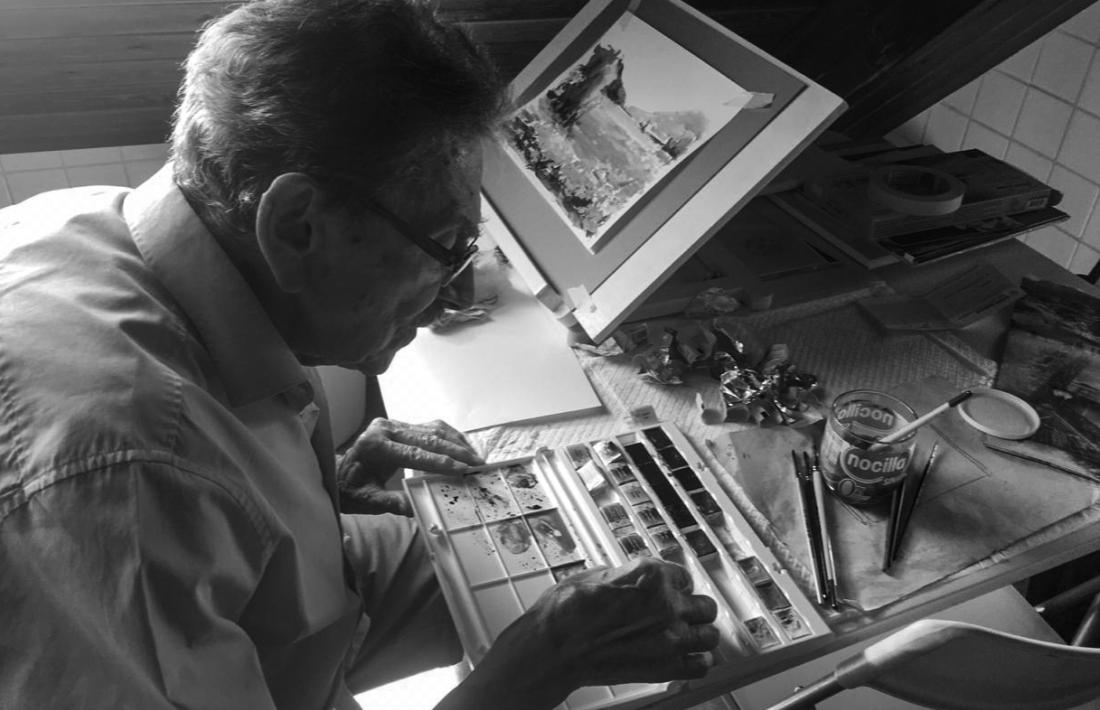 El pintor Francesc Galobardes.