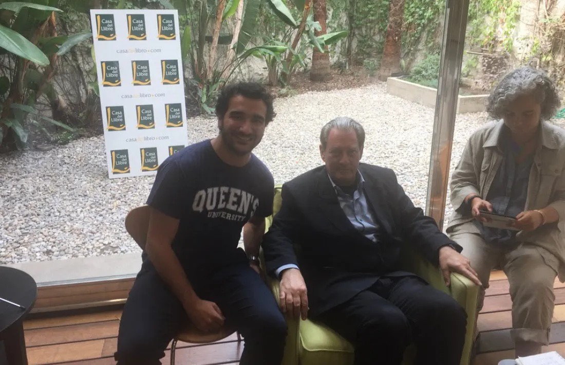 Paul Auster, traspassat dimecres, amb Arimany, el setembre del 2017 a la Casa del Llibre.