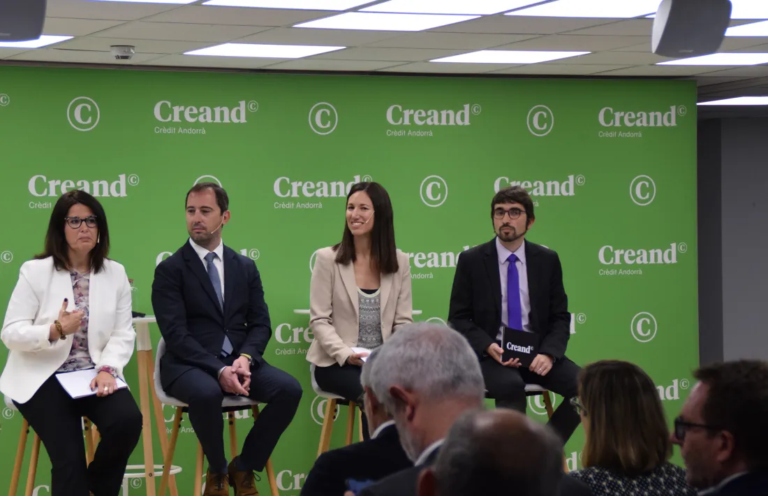 Un moment de la jornada sobre sostenibilitat a les empreses, avui.