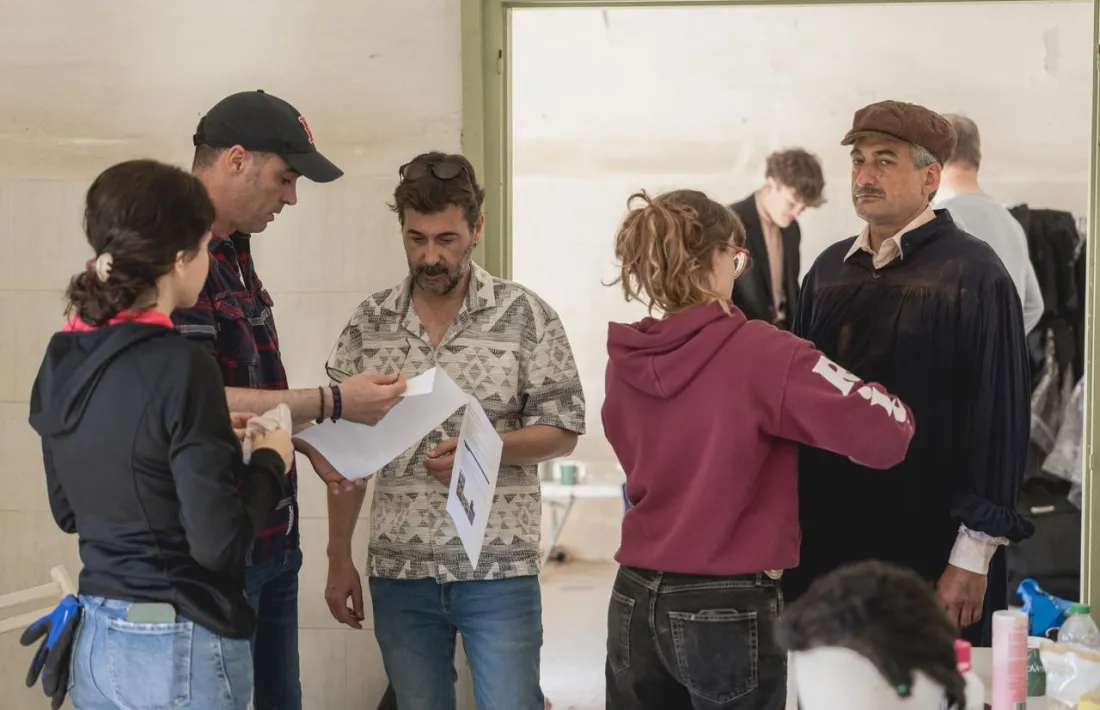 Cebrián i Cristòfol, la setmana passada al rodatge de 'Borís' a la Seu.