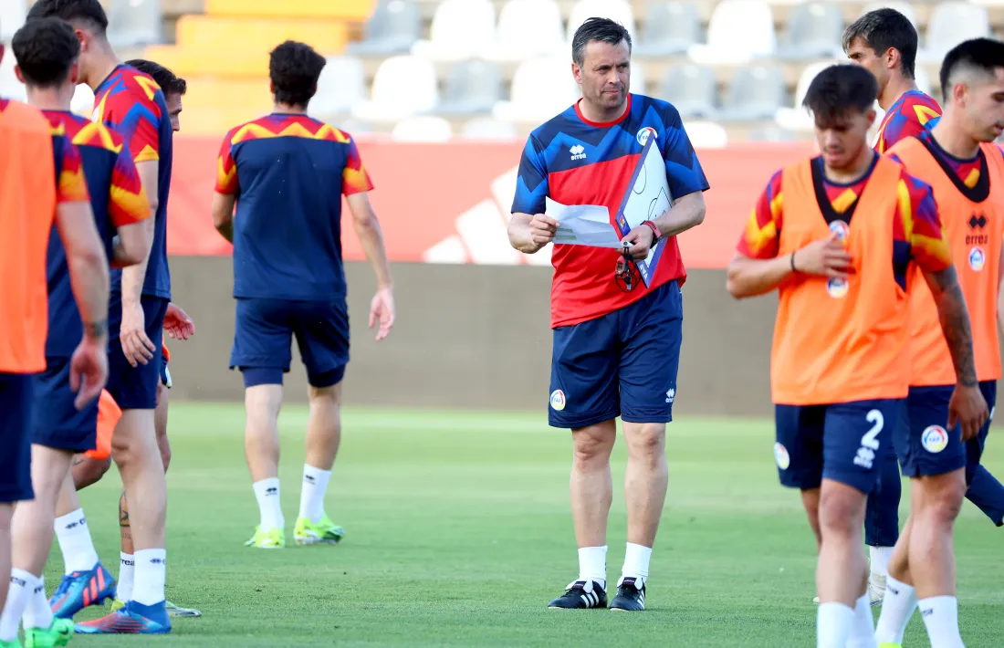 Els jugadors de Koldo Alvarez de Eulate van exercitar-se ahir al Nuevo Vivero de Badajoz.