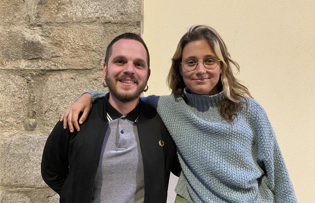 Miquel Albero i Núria Valls, els dos regidors de la CUP a partir d'ara. 