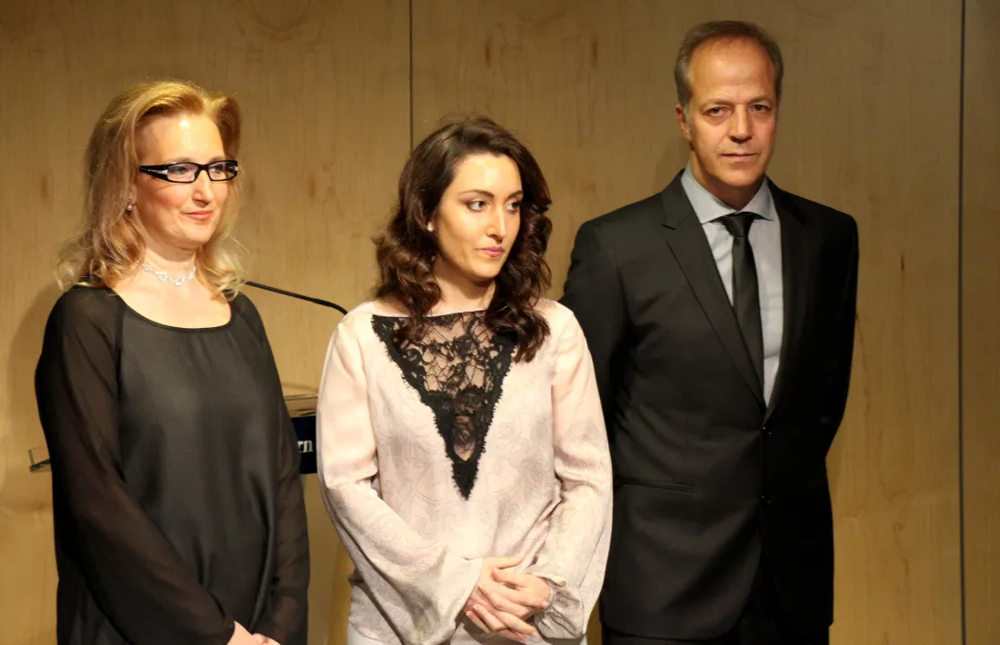 Instants abans del nomenament dels saig Lourdes Alonso, Xavier Granyó i Goretti López 