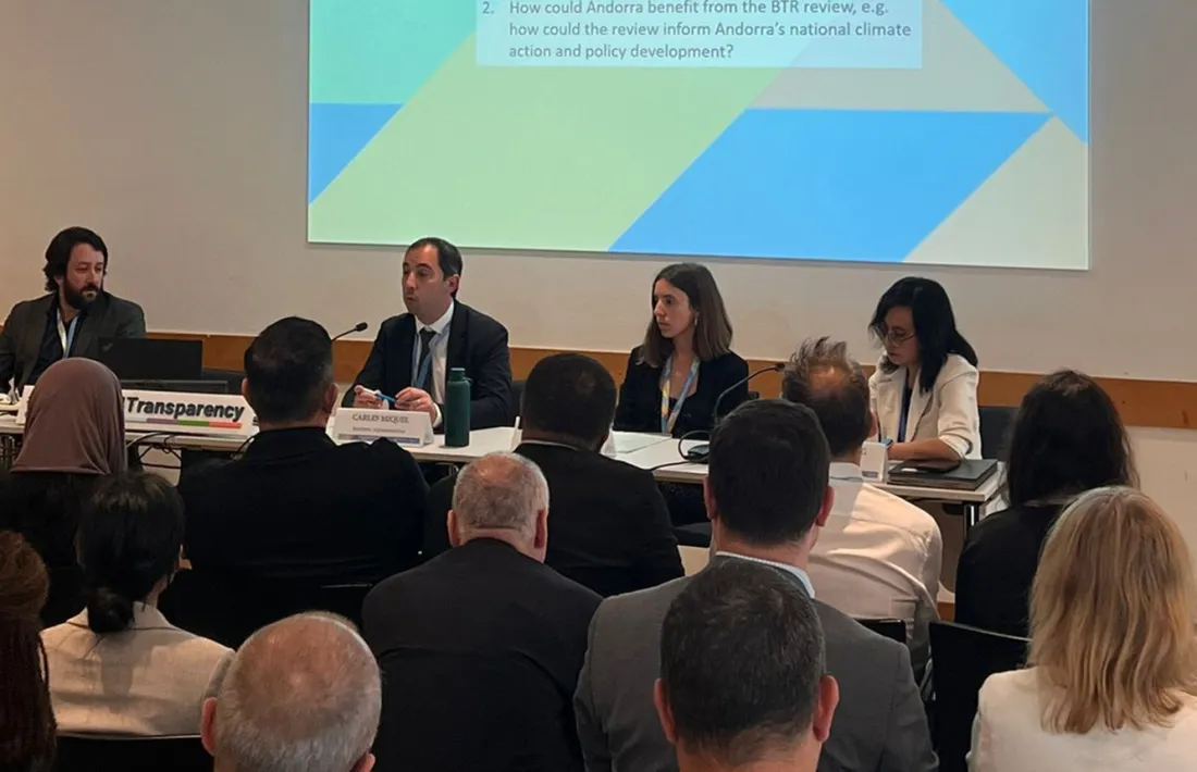 El director del departament d'Energia i Transports, Carles Miquel, durant la seva intervenció a les reunions tècniques