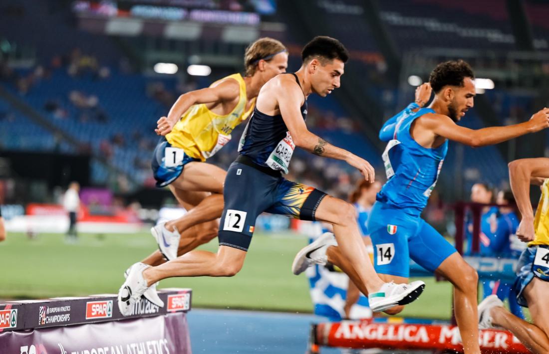 Nahuel Carabaña, a la final dels 3.000 metres obstacles del Campionat d’Europa de Roma.