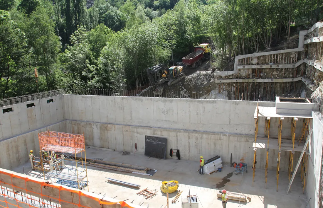 Una imatge de la construcció del nou dipòsit d'aigua