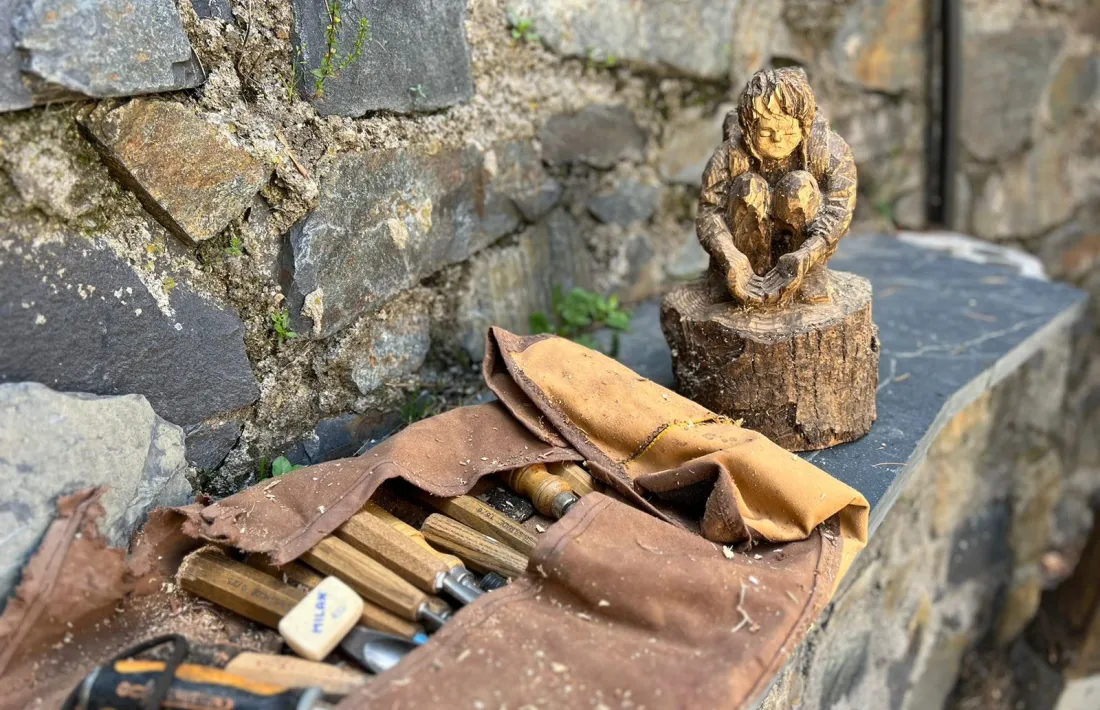 Maqueta d’un dels tres nens que il·lustraran l'escultura.