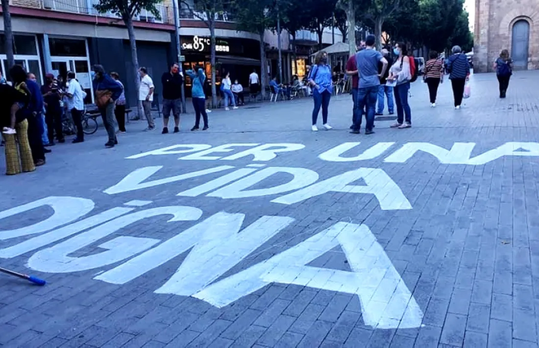 Una de les moltes accions reivindicatives que ha dut a terme el Sindicat SAD arreu de Catalunya. 