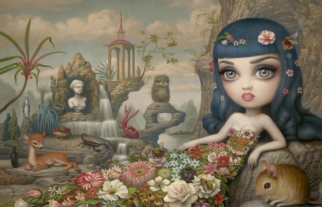 ’obra de Ryden (aquí, un retrat de Kate Perry) es mou entre el pop i el kitsch: és el ‘lowbrow’.