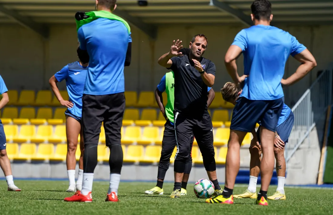 Felip Ortiz, en un entrenament de l'Inter Escaldes.