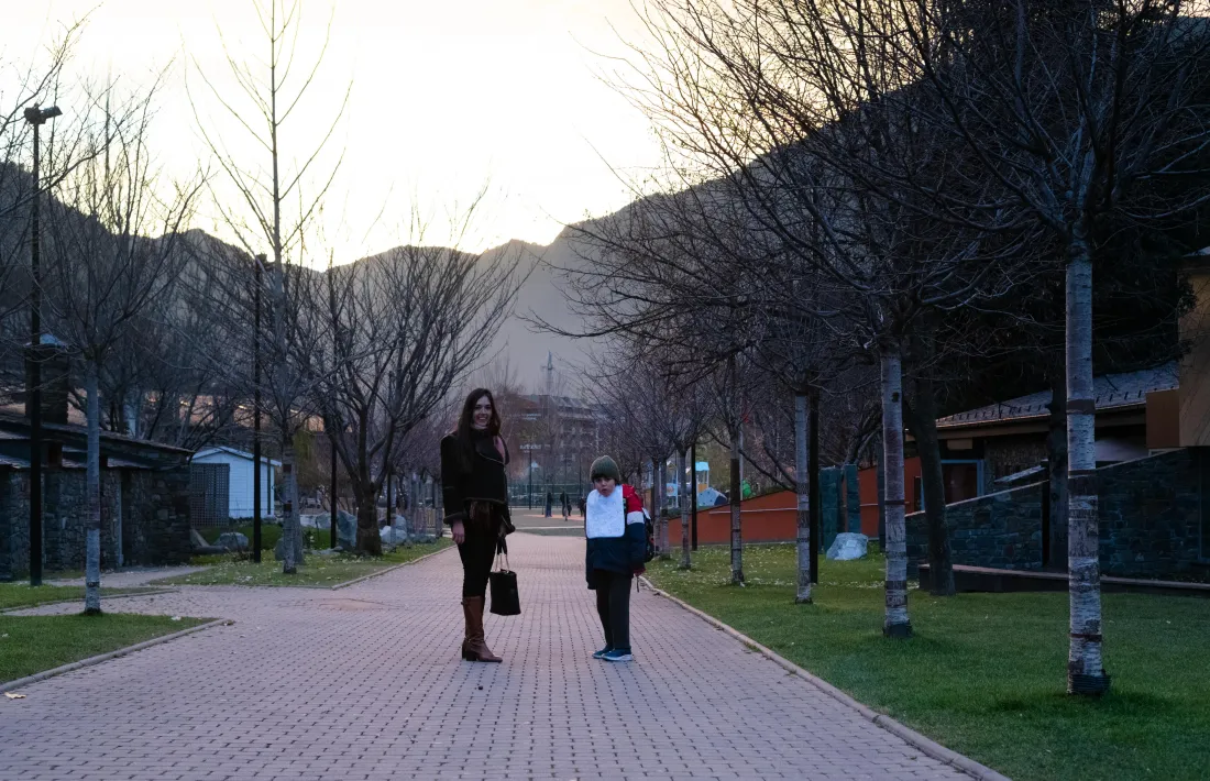 Ingrid Blanc, amb l'Aleix. 