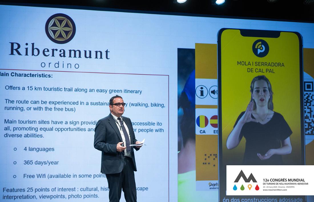 El conseller de Turisme, Esports i Dinamització d'Ordino, Jordi Serracanta, al Congrés Mundial de Turisme i Neu.