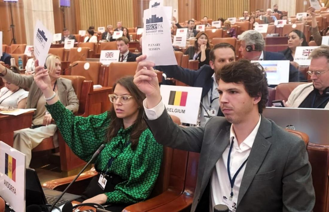 López i Bartolomé votant la Declaració de Bucarest