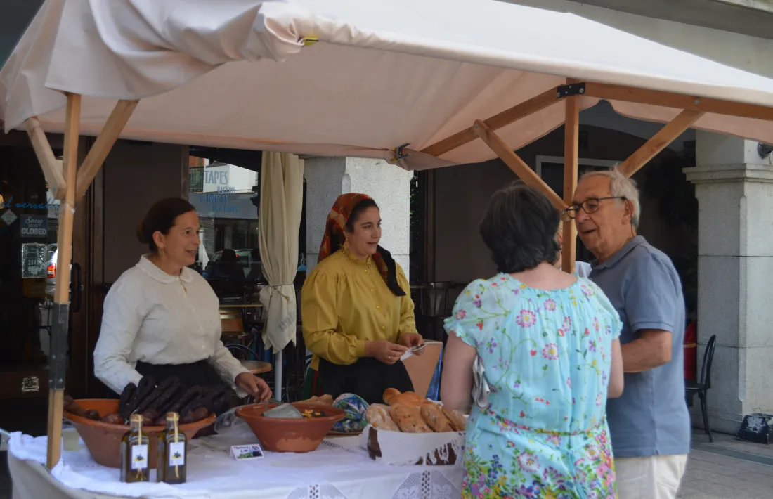 Una de les parades del mercat instal·lat a la plaça Guillemó