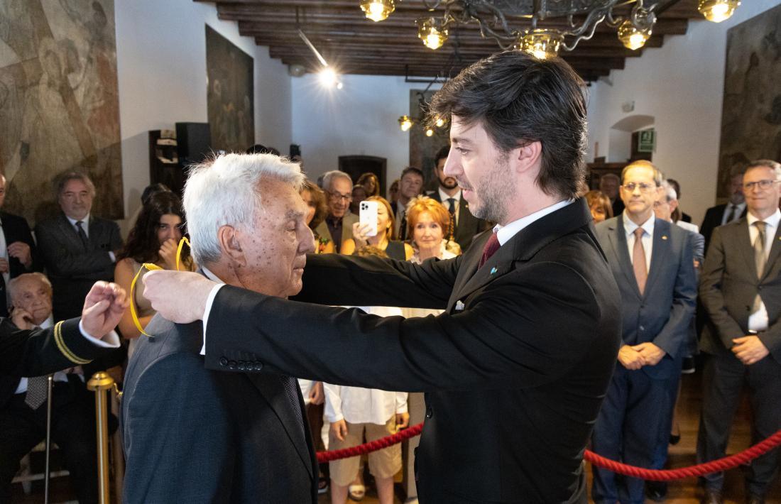 Un moment de la rebuda de la distinció, aquest matí.