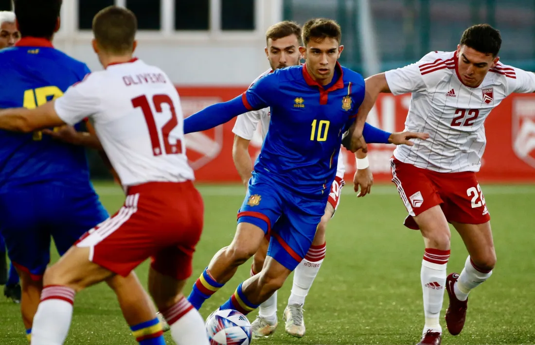 ‘Berto’ Rosas, ara per ara a l’FC Andorra, en l’últim amistós a Gibraltar.