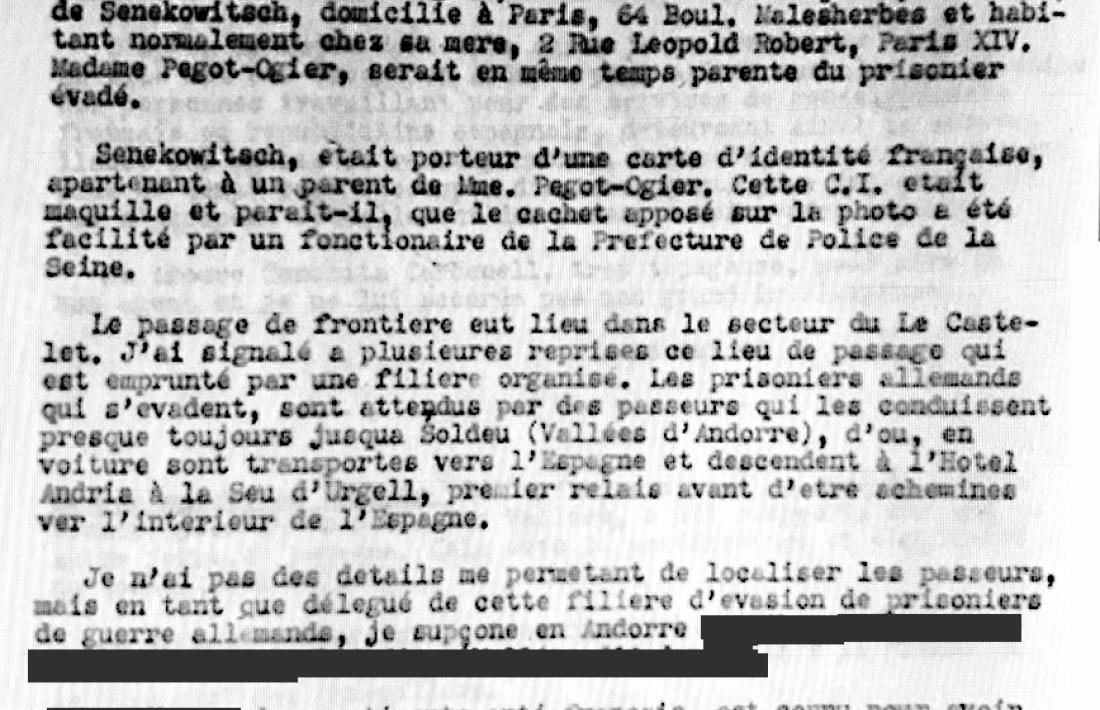 El document amb  la peripècia de Senekowitsch exhumat per Claude Benet a Perpinyà.