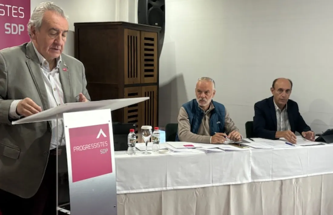 Bartumeu, Roig i Mateu participant a l'assemblea de Progressistes SDP.