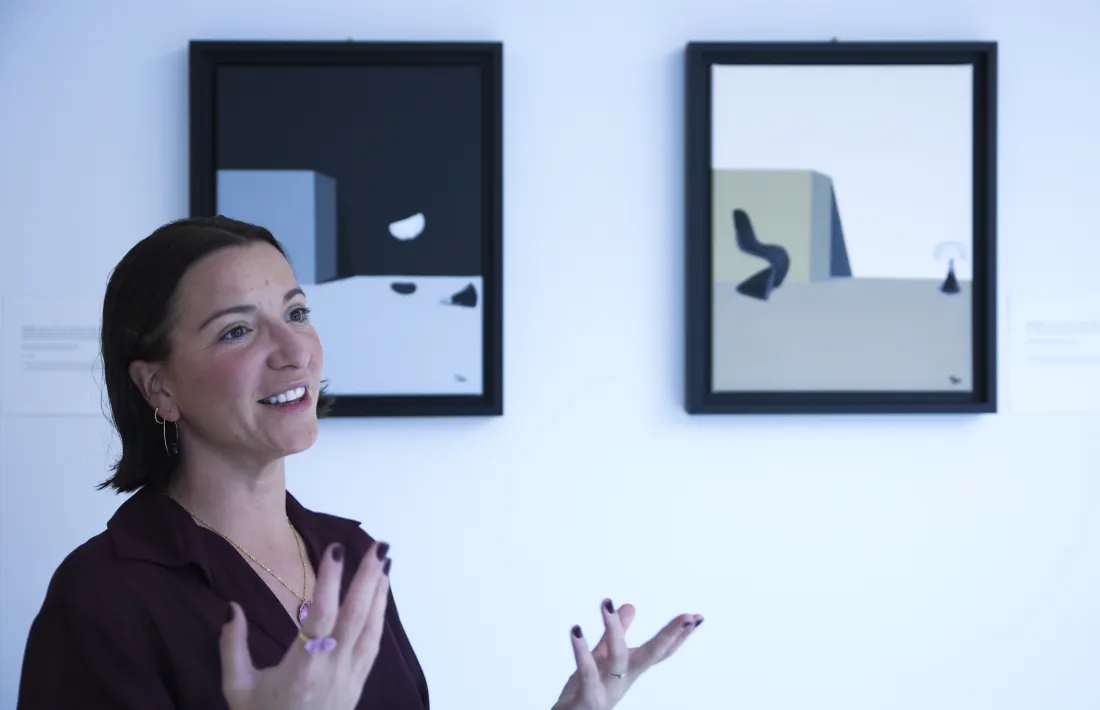  Moi Sara Bagot i la seva obra d'inspiració arquitectònica però sense humans a la vista: diu que és una inspiració al viatge.