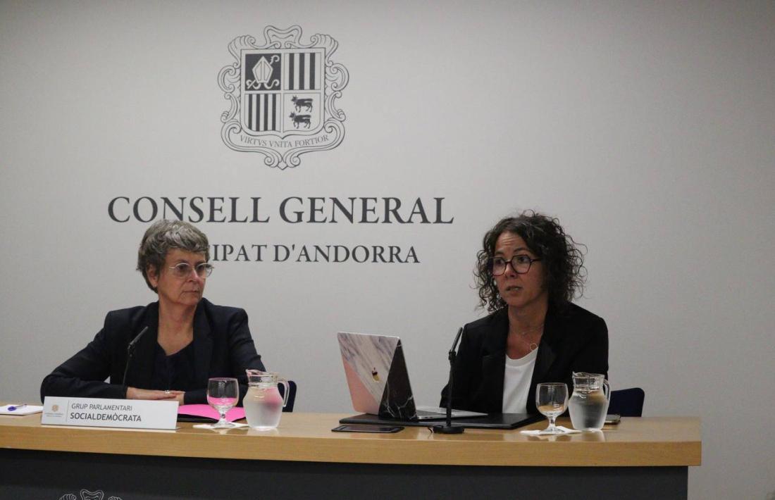 Les conselleres generals Susanna Vela i Judith Casal han presentat avui el text de l’oblit sanitari.