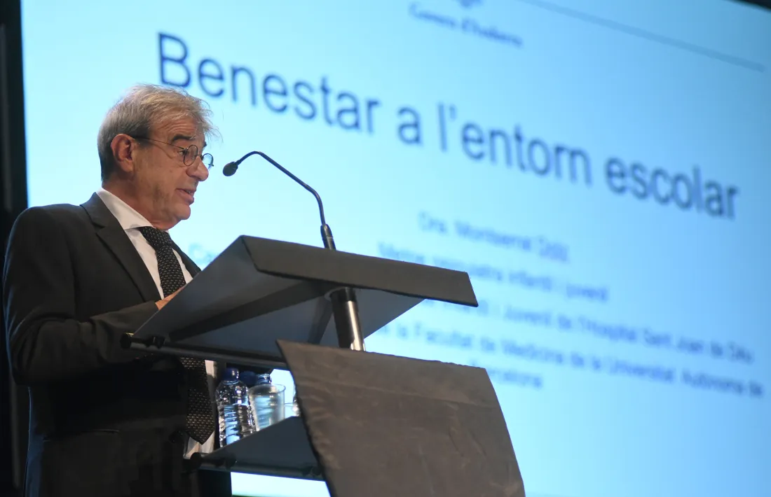 El ministre Ladislau Baró, avui durant la seva intervenció.